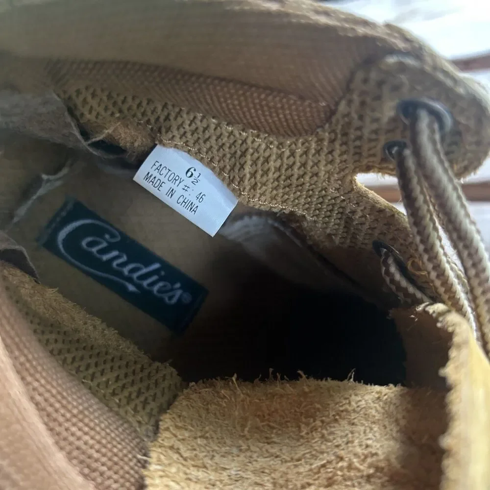 Candie's Camel Lace Up Boots 6.5
